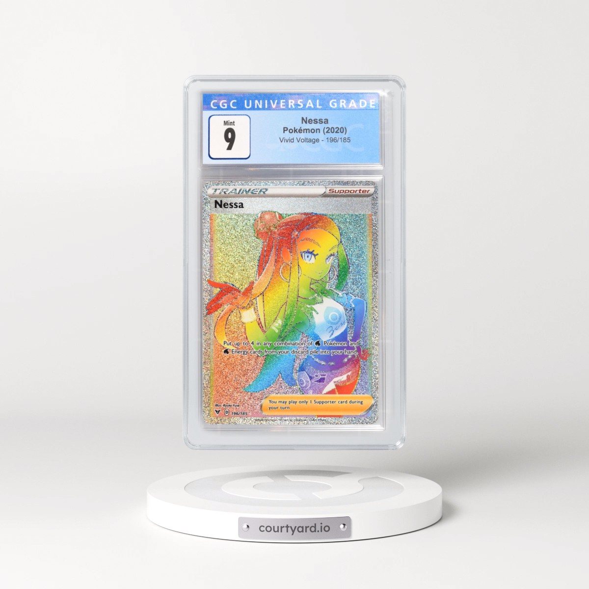 2020 Vivid Voltage #196/185 Nessa - Rainbow Rare Holo (CGC 9 MINT)