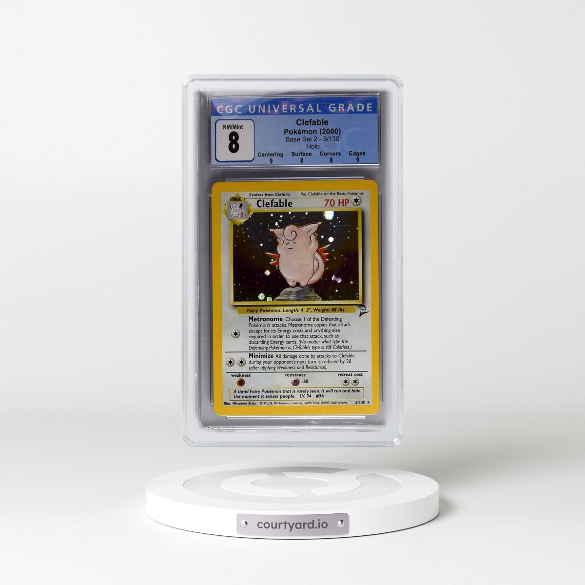 2000 Base Set 2 Clefable - Holo #5/130 CGC 8