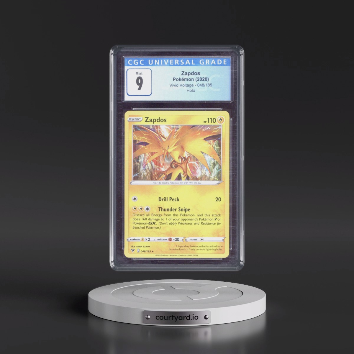 2020 Vivid Voltage #048/185 Zapdos - Holo (CGC 9 MINT)