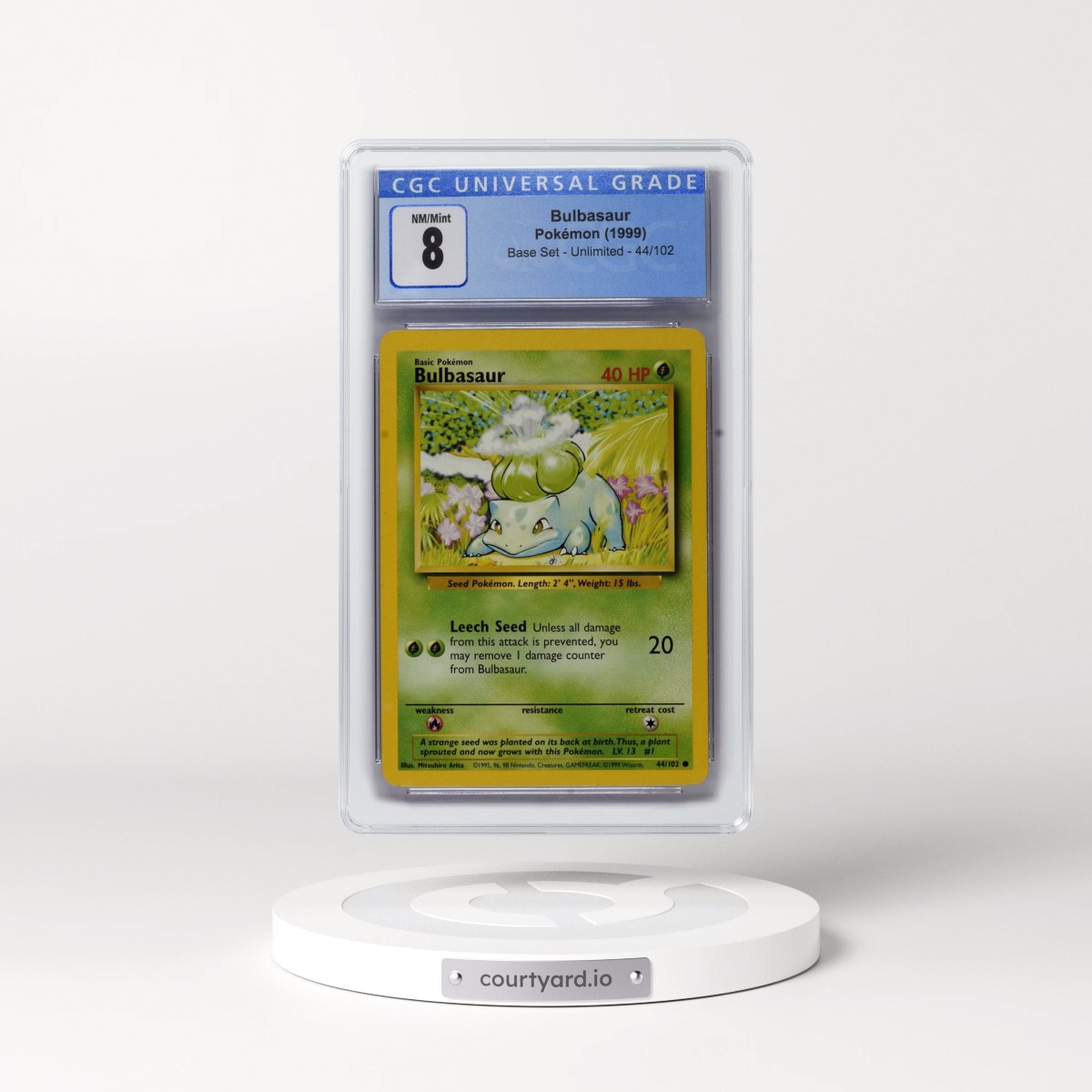 1999 Base Set #44/102 Bulbasaur (CGC 8 NM-MT)