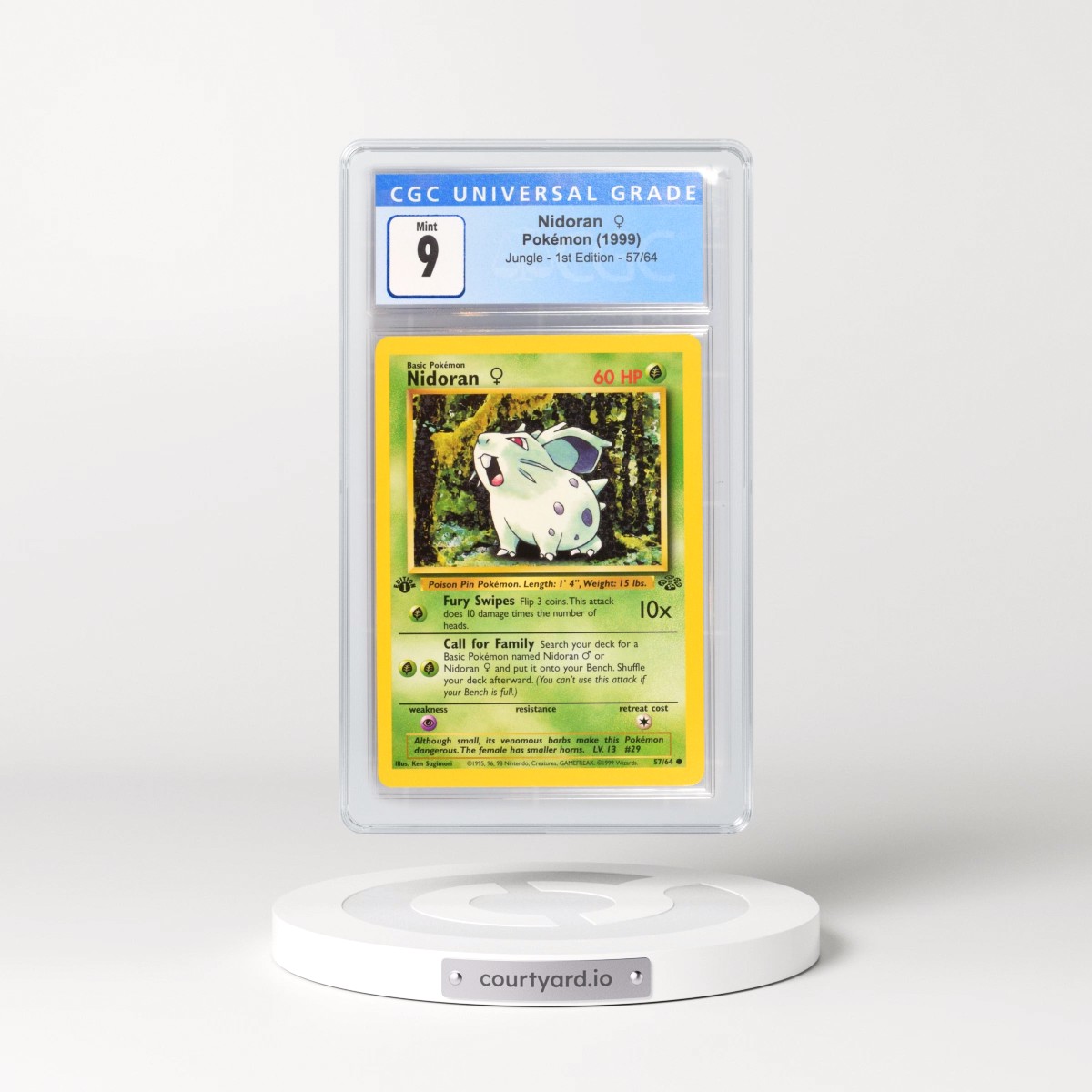 1999 Jungle #57/64 Nidoran â?? - 1st Edition 1st Edition (CGC 9 MINT)