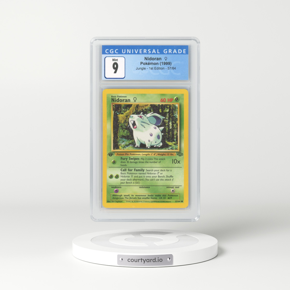 1999 Jungle #57/64 Nidoran ♀ - 1st Edition 1st Edition (CGC 9 MINT)