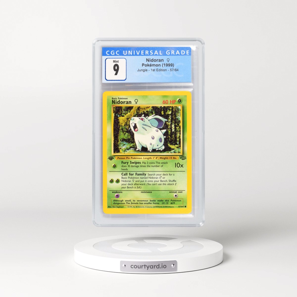 1999 Jungle #57/64 Nidoran â?? - 1st Edition 1st Edition (CGC 9 MINT)