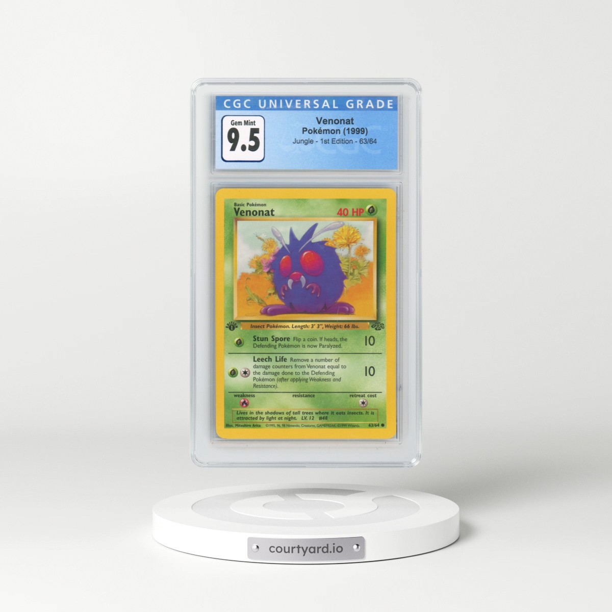 1999 Jungle #63/64 Venonat - 1st Edition 1st Edition (CGC 10 GEM MINT)