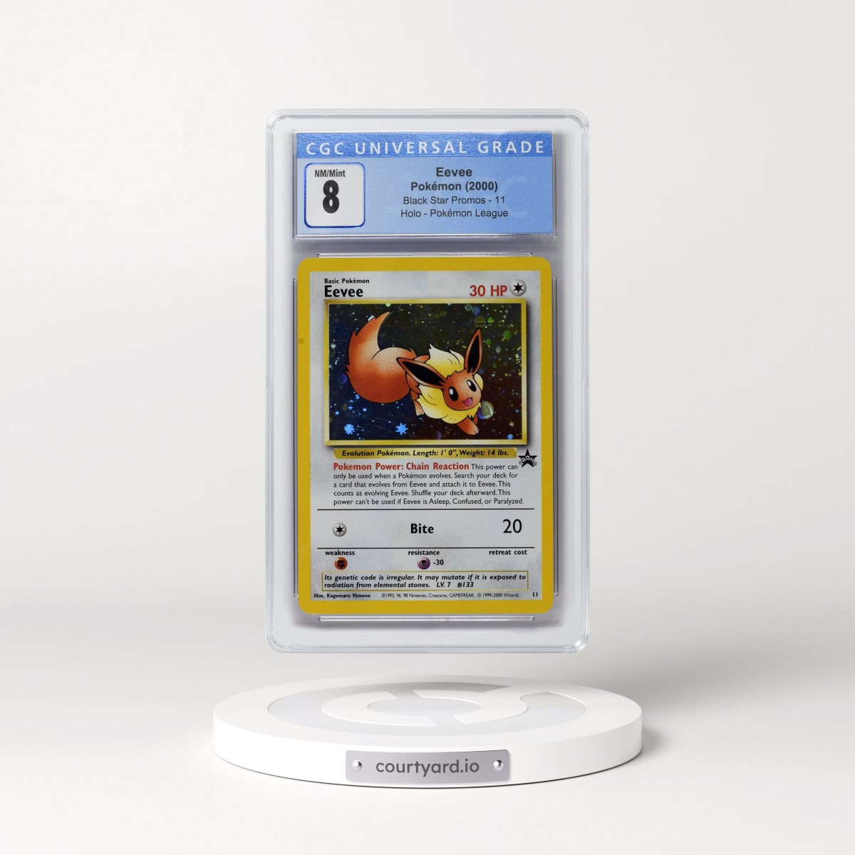 1999 Black Star Promos #11 Eevee - Pokémon League (Holo) (CGC 8 NM-MT)