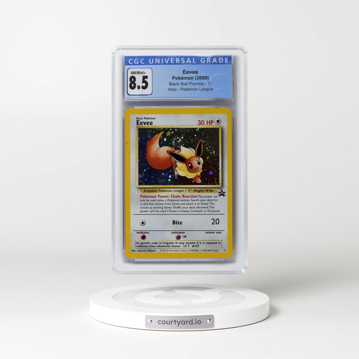 1999 Black Star Promos #11 Eevee - Pokémon League (Holo) (CGC 8.5 NM-MT+)