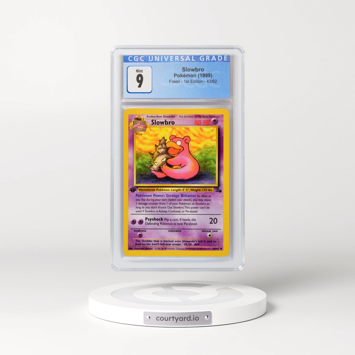 1999 Fossil #43/62 Slowbro - 1st Edition 1st Edition (CGC 9 MINT)