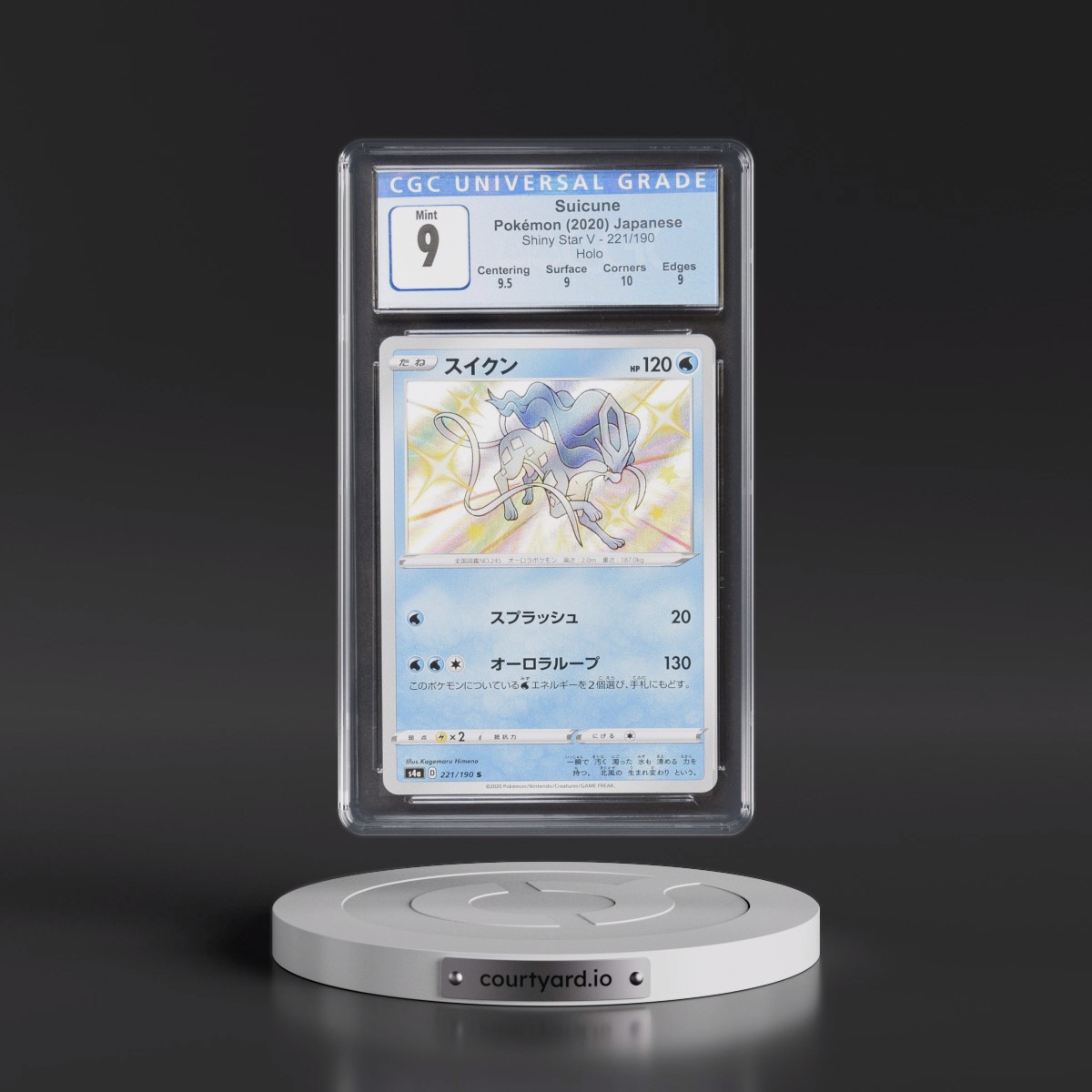 2020 Shiny Star V Suicune - Shiny Rare Holo #221/190 CGC 9