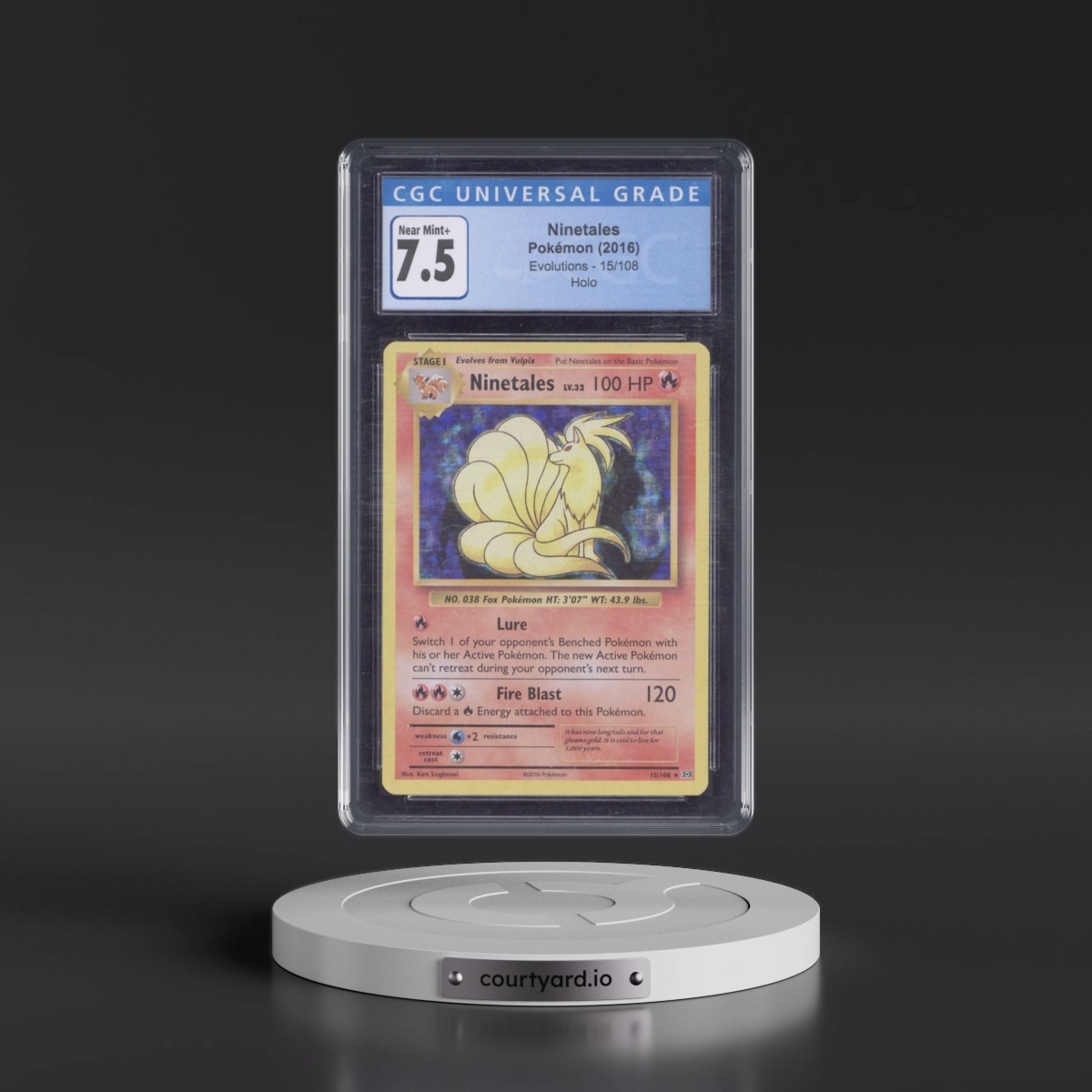 2016 Evolutions #15/108 Ninetales - Holo (CGC 7.5 NM+)