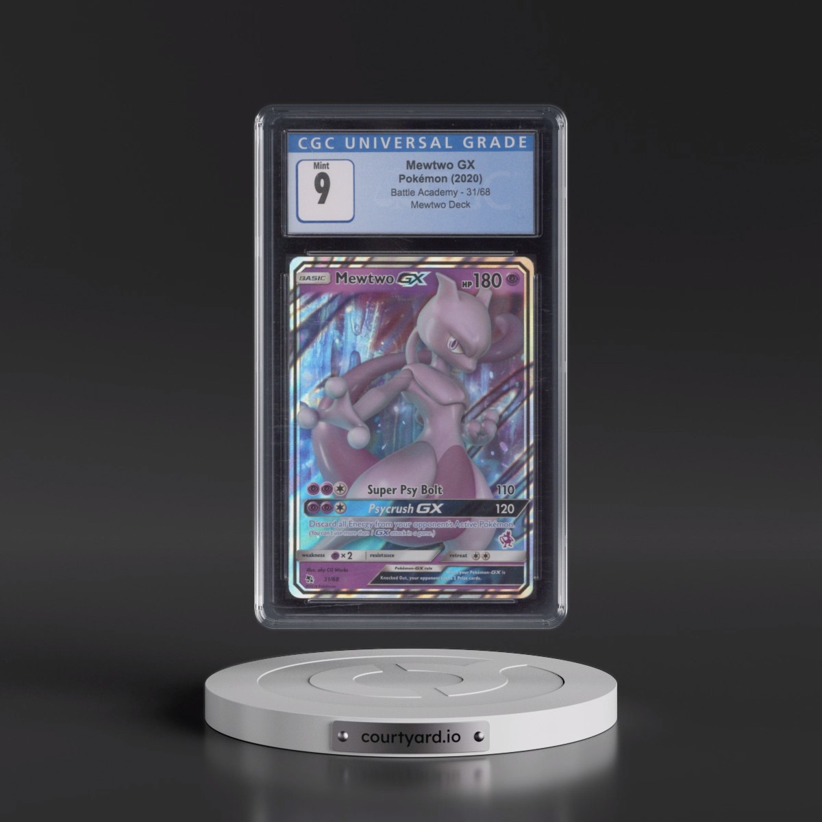 2019 Battle Academy #31/68 Mewtwo GX - Mewtwo Deck (Holo) (CGC 9 MINT)