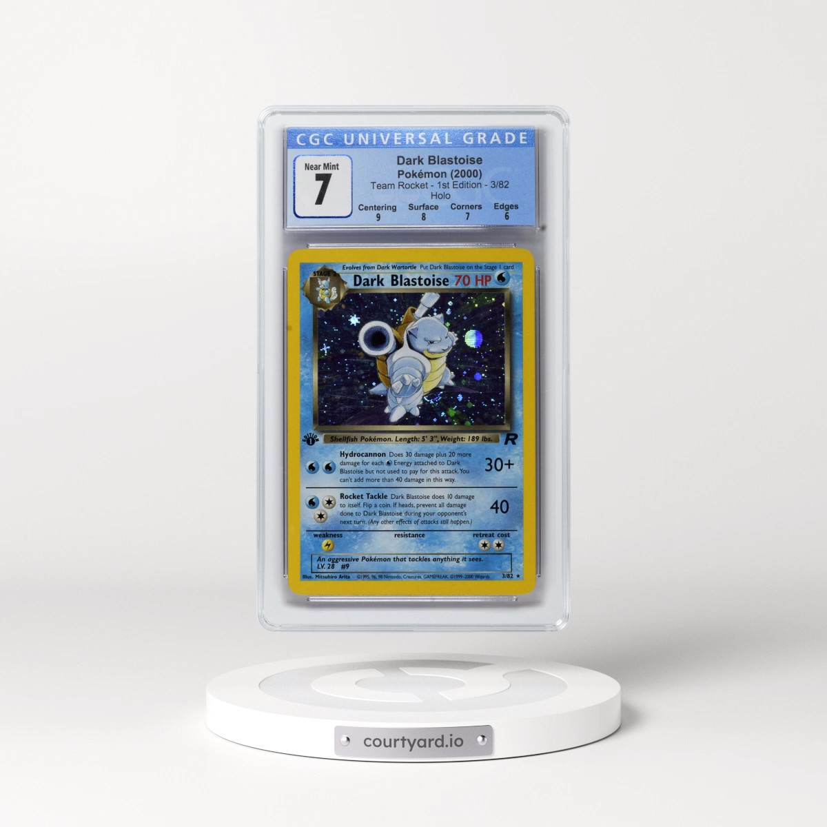 2000 Team Rocket #3/82 Dark Blastoise - 1st Edition Holo (CGC 7 NM)