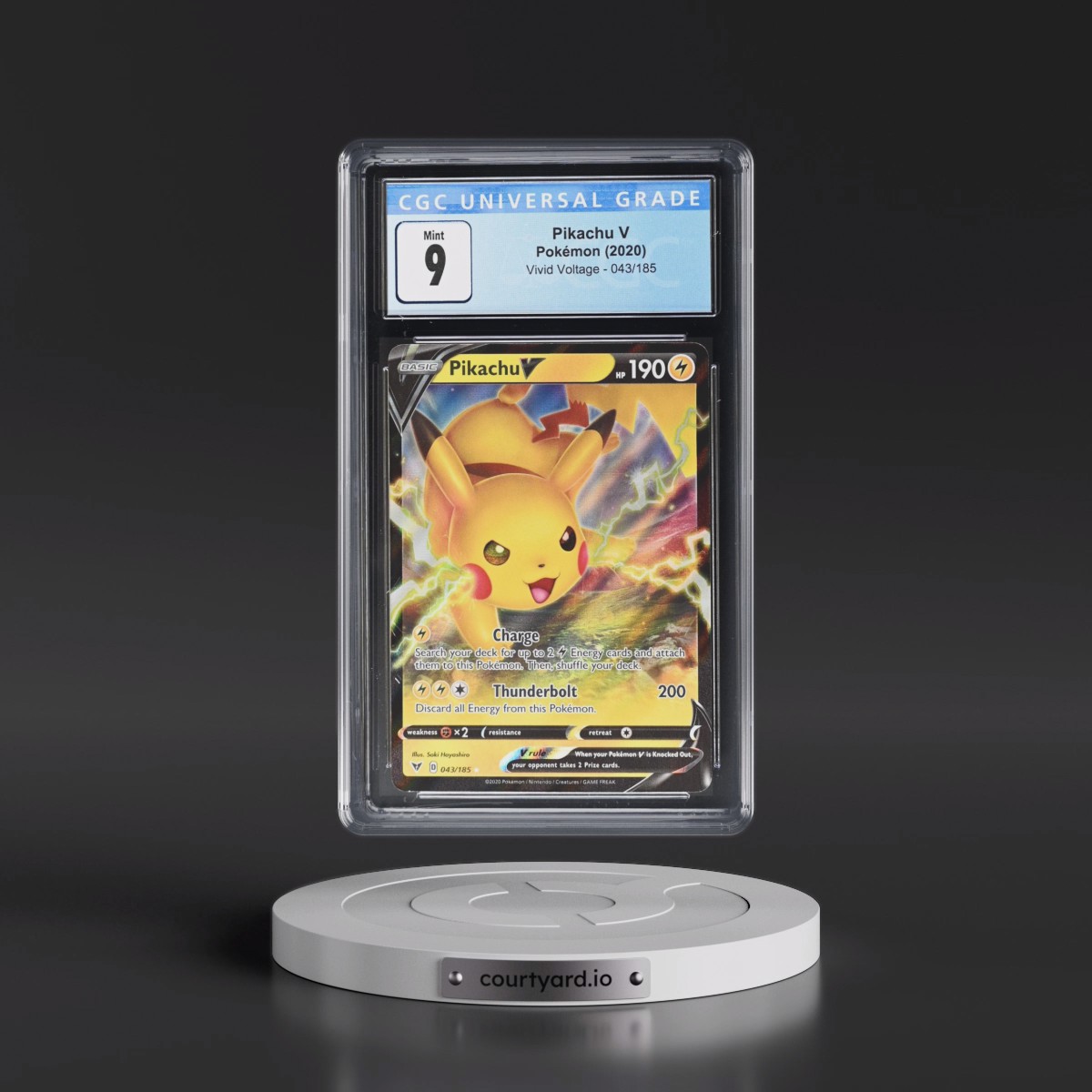 2020 Vivid Voltage #043/185 Pikachu V - Holo (CGC 9 MINT)