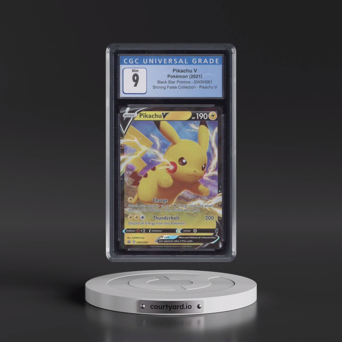 2017 Black Star Promos - Sword & Shield #SWSH061 Pikachu V - Shining Fates Pikachu V Collection (Holo) (CGC 9 MINT)
