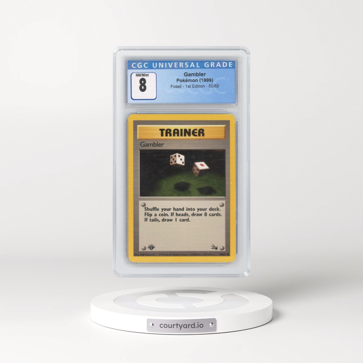 1999 Fossil #60/62 Gambler - 1st Edition 1st Edition (CGC 8 NM-MT)