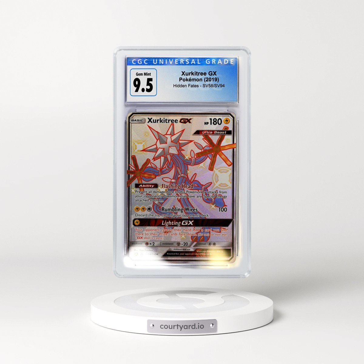 2019 Hidden Fates #SV58/SV94 Xurkitree GX - Shiny Vault Holo (CGC 10 GEM MINT)