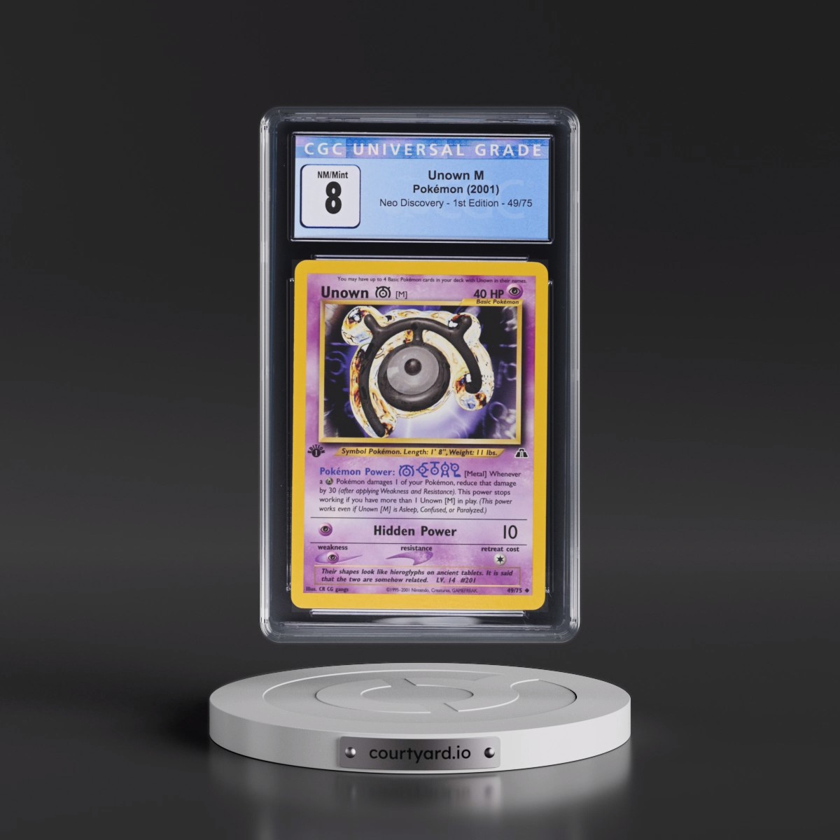 2001 Neo Discovery #49/75 Unown M - 1st Edition 1st Edition (CGC 8 NM-MT)