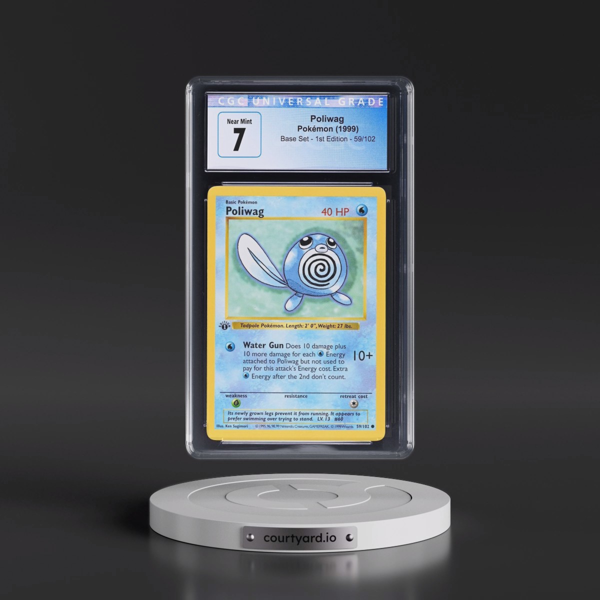 1999 Base Set #59/102 Poliwag - 1st Edition 1st Edition (CGC 7 NM)