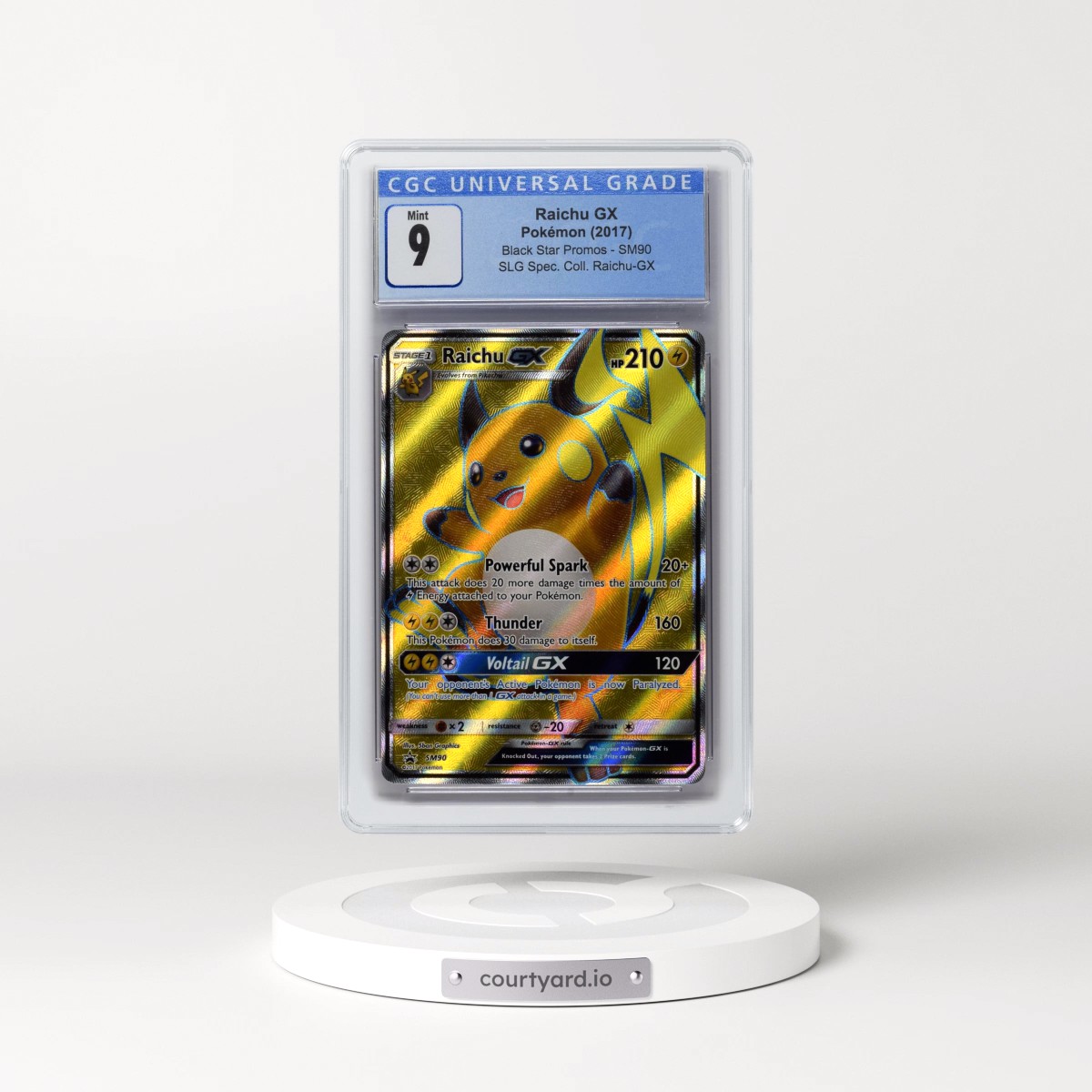 2016 Black Star Promos - Sun & Moon #SM90 Raichu GX - Shining Legends Special Collection - Raichu GX (Holo) (CGC 9 MINT)