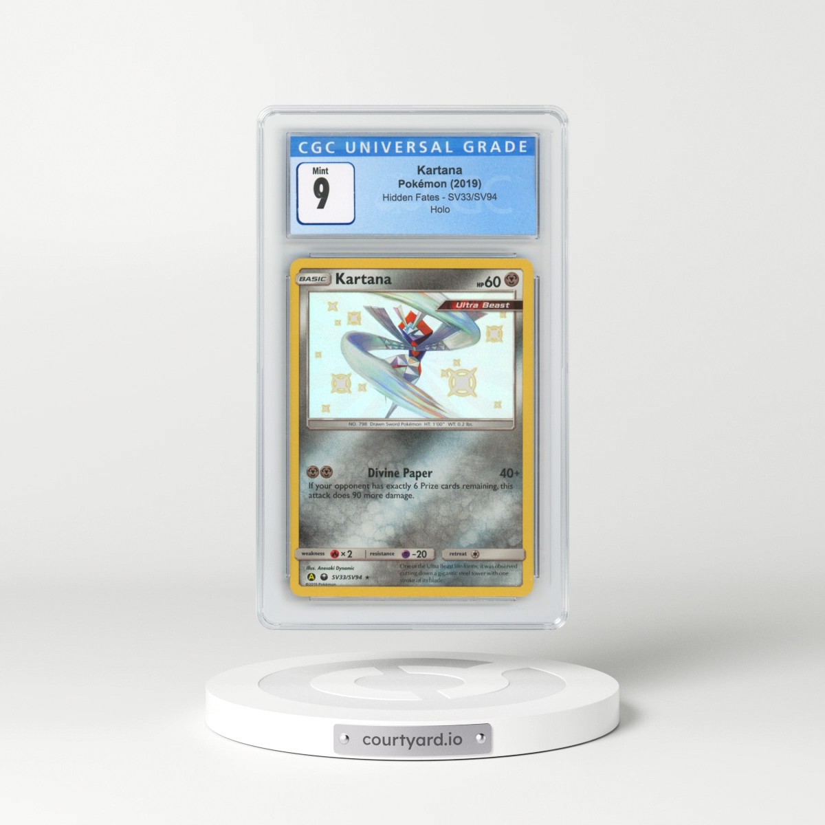 2019 Hidden Fates #SV33/SV94 Kartana - Holo (CGC 9 MINT)