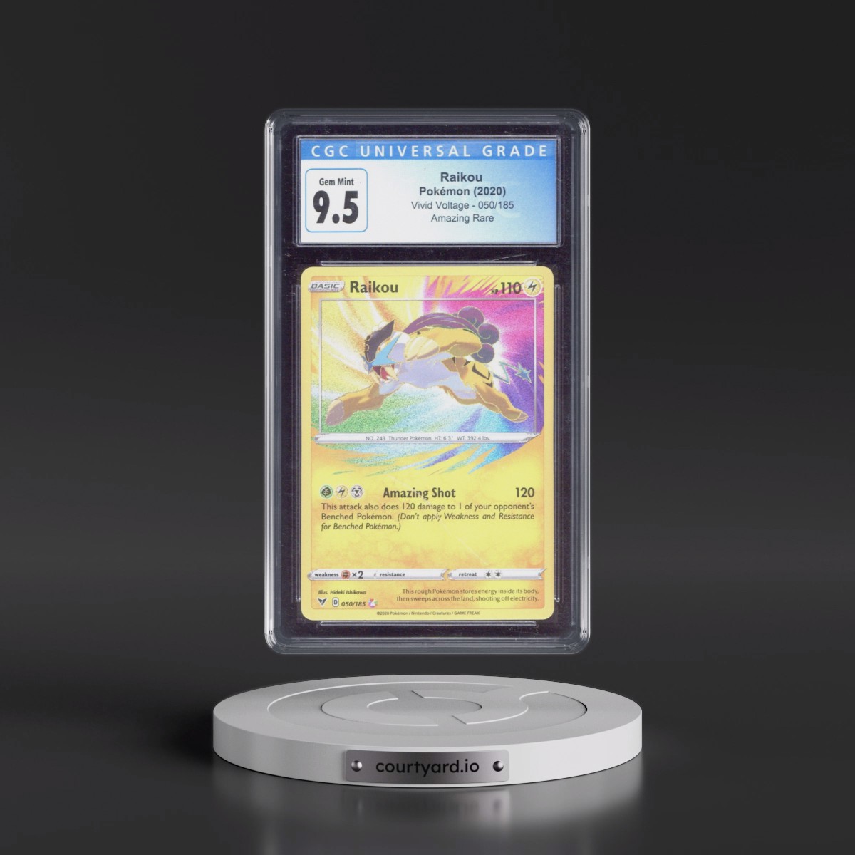 2020 Vivid Voltage #050/185 Raikou - Amazing Rare Holo (CGC 10 GEM MINT)