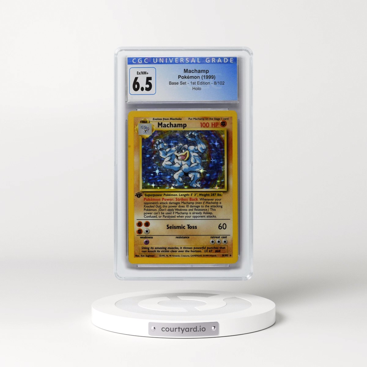 1999 Base Set #8/102 Machamp - 1st Edition Holo (CGC 6.5 EX-NM+)