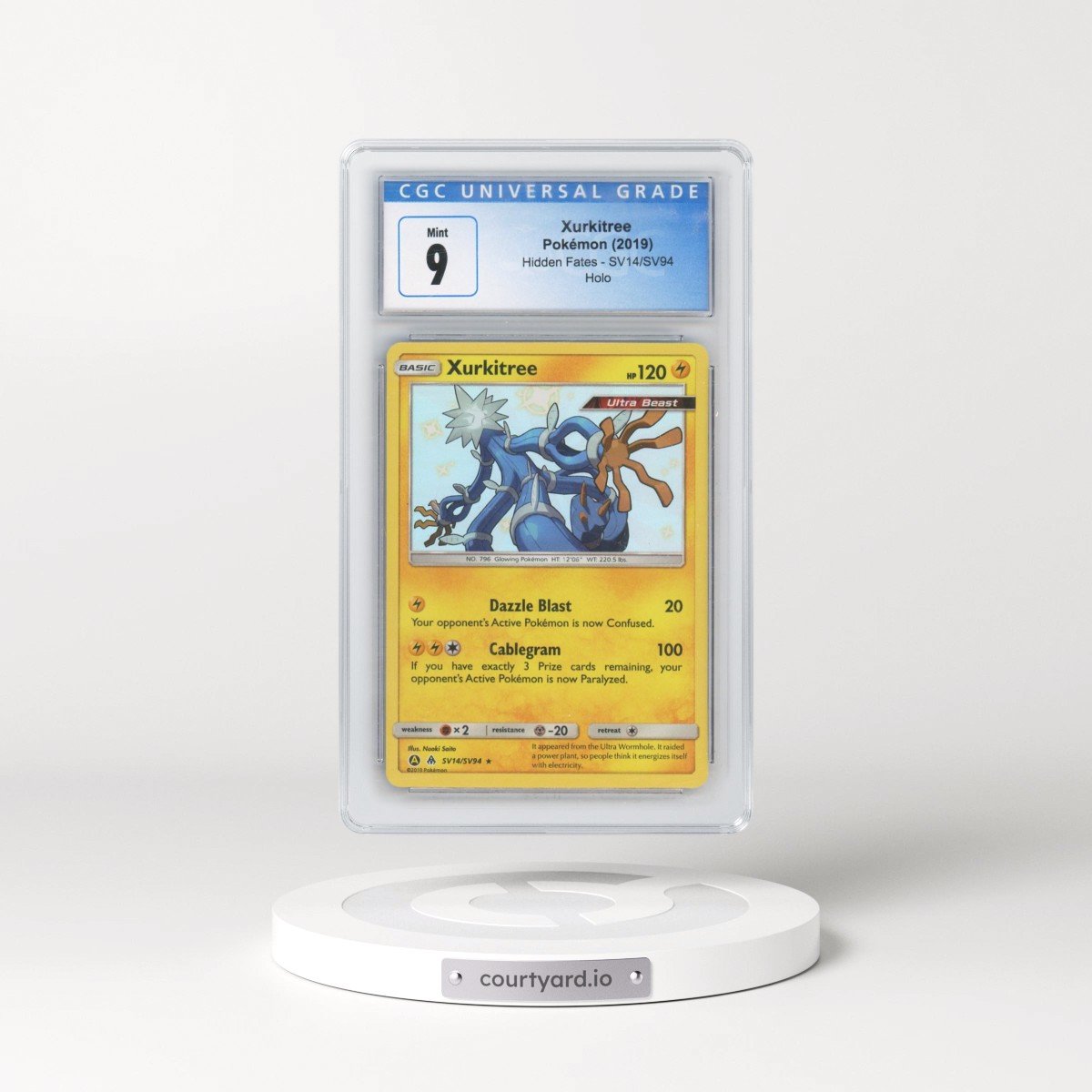 2019 Hidden Fates #SV14/SV94 Xurkitree - Shiny Vault Holo (CGC 9 MINT)