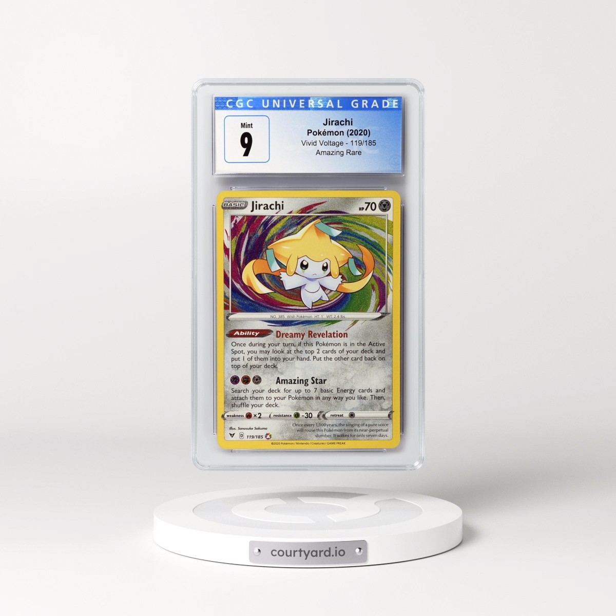 2020 Vivid Voltage #119/185 Jirachi - Amazing Rare Holo (CGC 9 MINT)