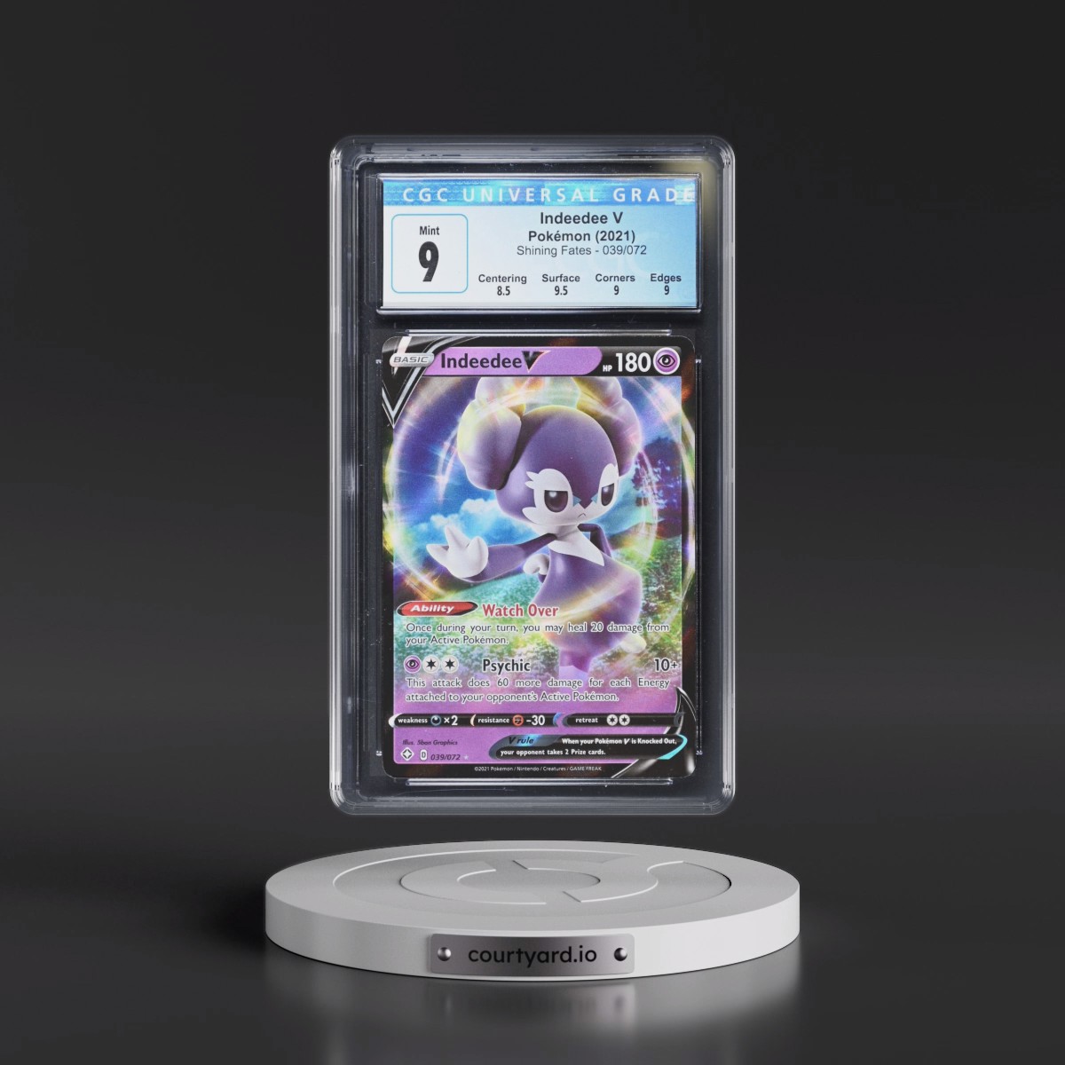 2021 Shining Fates #039/072 Indeedee V - Holo (CGC 9 MINT)