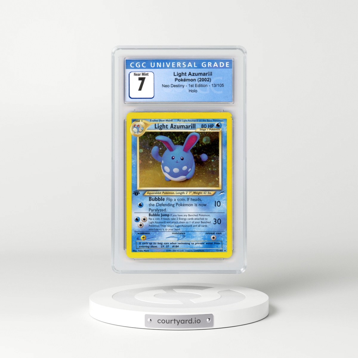 2002 Neo Destiny #13/105 Light Azumarill - 1st Edition Holo (CGC 7 NM)