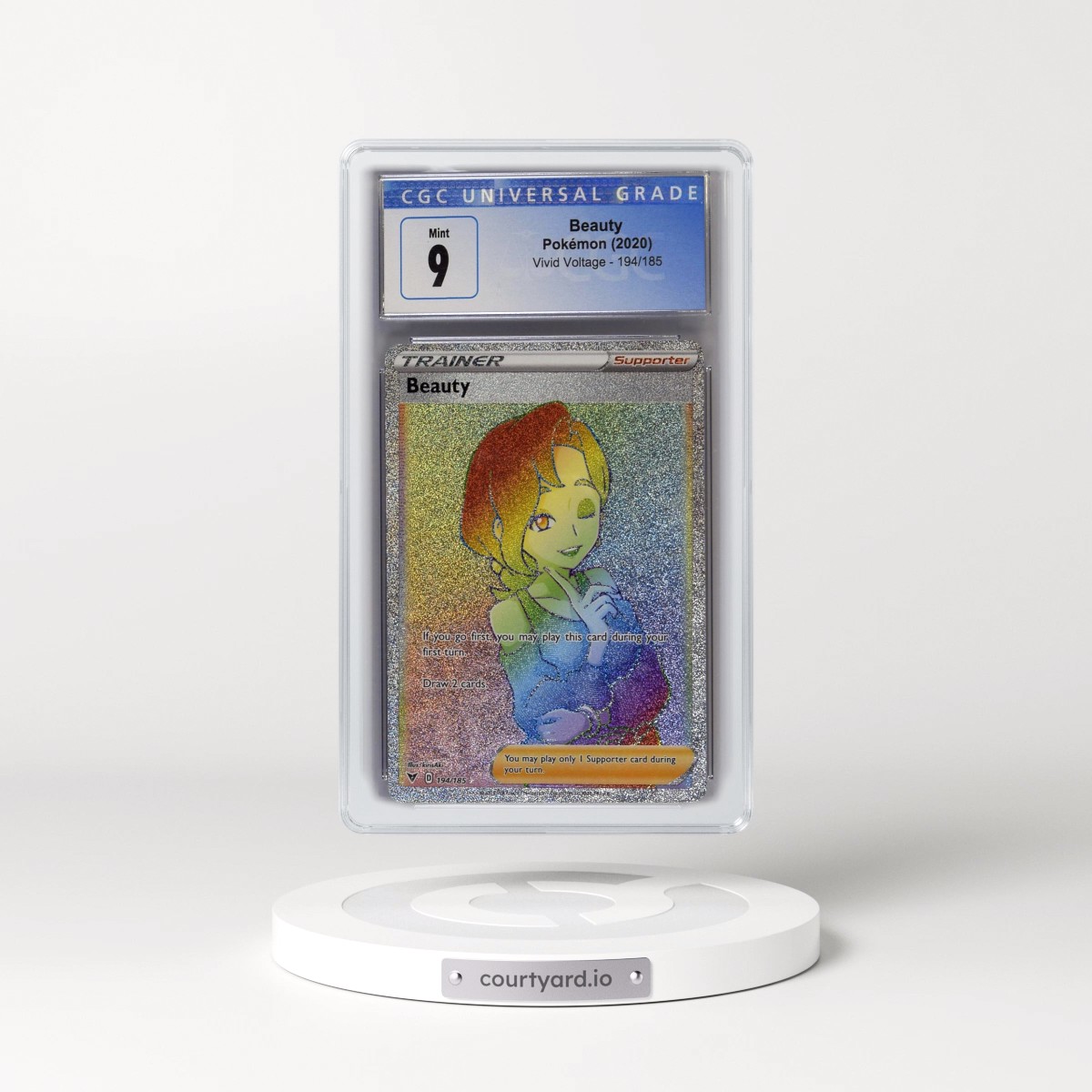 2020 Vivid Voltage #194/185 Beauty - Rainbow Rare Holo (CGC 9 MINT)