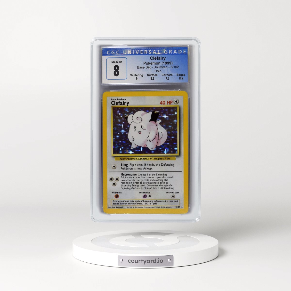 1999 Base Set #5/102 Clefairy - Holo (CGC 8 NM-MT)
