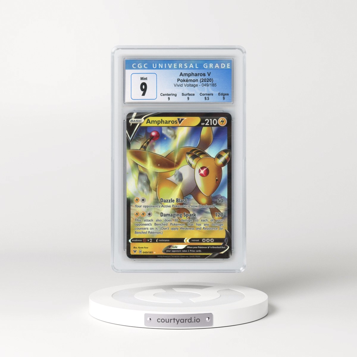 2020 Vivid Voltage #049/185 Ampharos V - Holo (CGC 9 MINT)