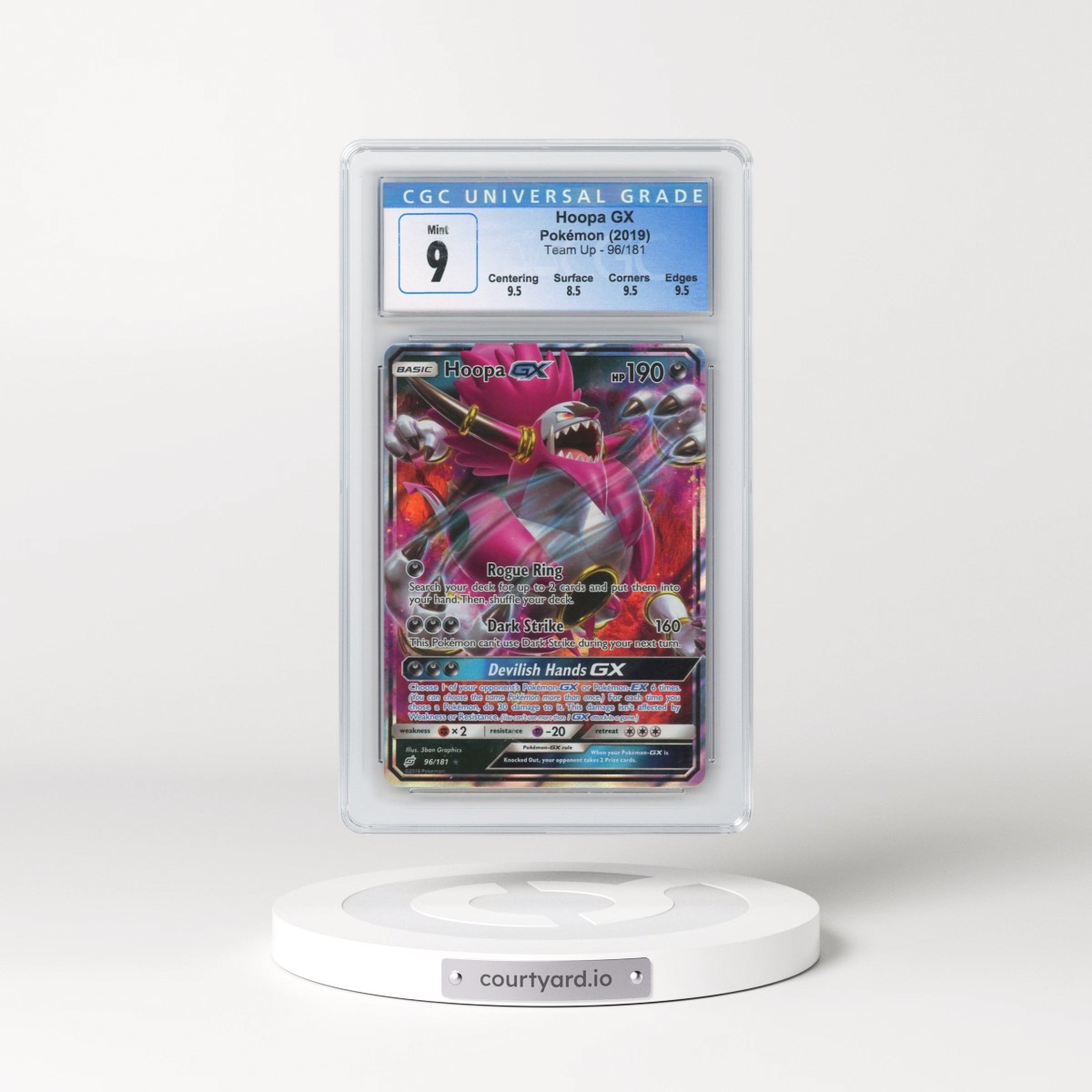 2019 Team Up #96/181 Hoopa GX - Holo (CGC 9 MINT)