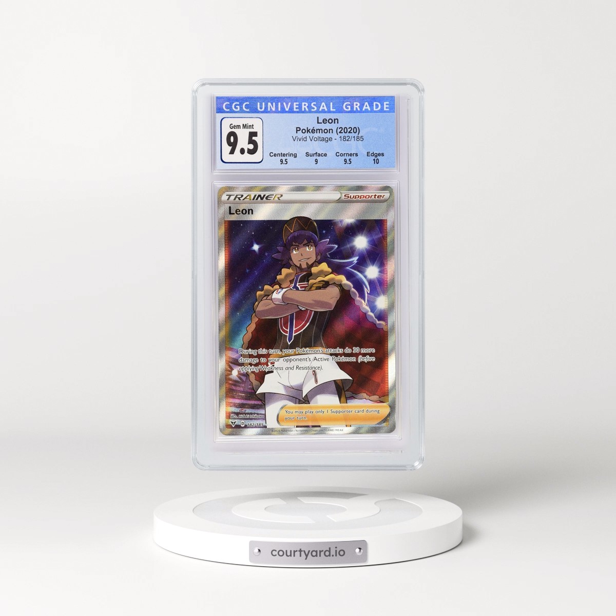 2020 Vivid Voltage #182/185 Leon - Ultra Rare Holo (CGC 10 GEM MINT)