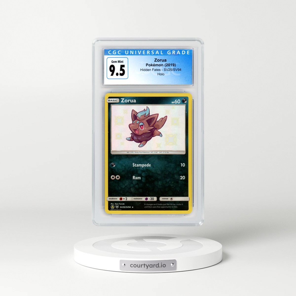 2019 Hidden Fates #SV25/SV94 Zorua - Holo (CGC 10 GEM MINT)