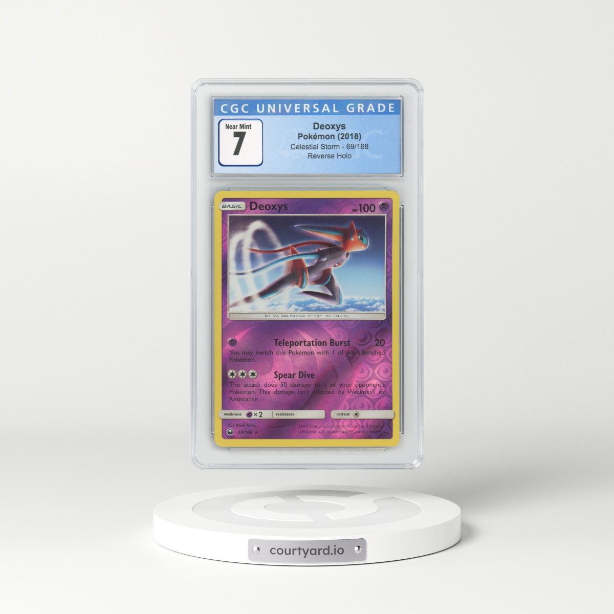 2018 Celestial Storm #69 Deoxys - Reverse Holo (CGC 7 NM)