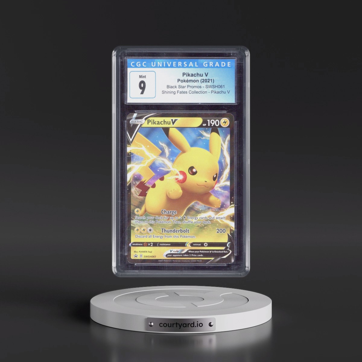 2017 Black Star Promos - Sword & Shield #SWSH061 Pikachu V - Shining Fates Pikachu V Collection (Holo) (CGC 9 MINT)