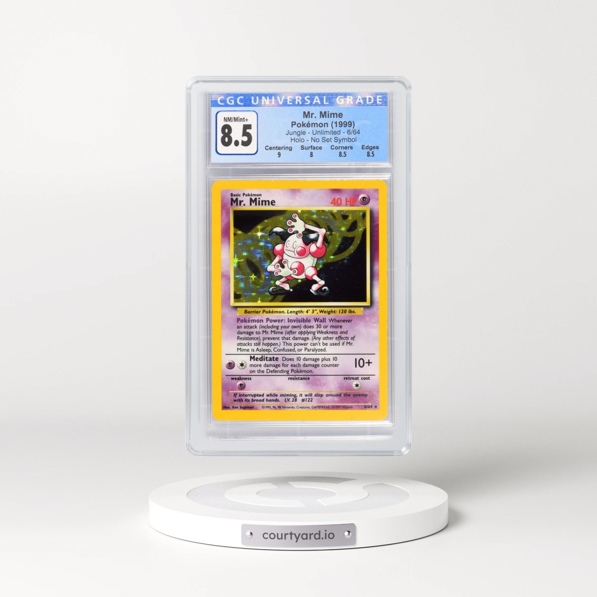1999 Jungle #6/64 Mr. Mime - No Set Symbol Holo (CGC 8.5 NM-MT+)