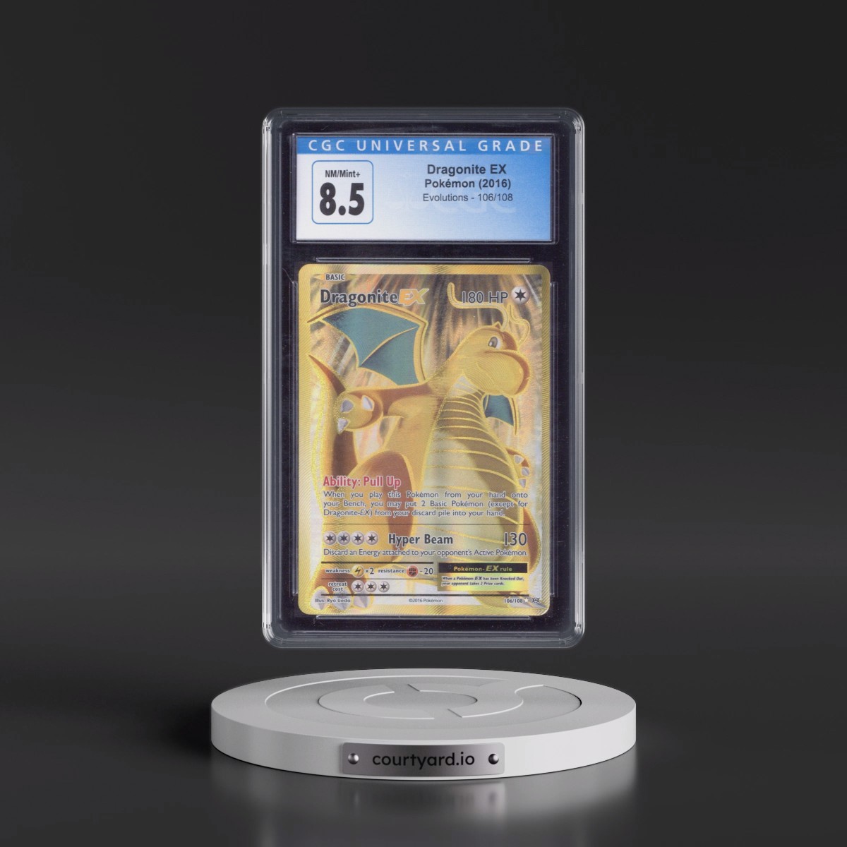 2016 Evolutions #106/108 Dragonite EX - Ultra Rare Holo (CGC 8.5 NM-MT+)