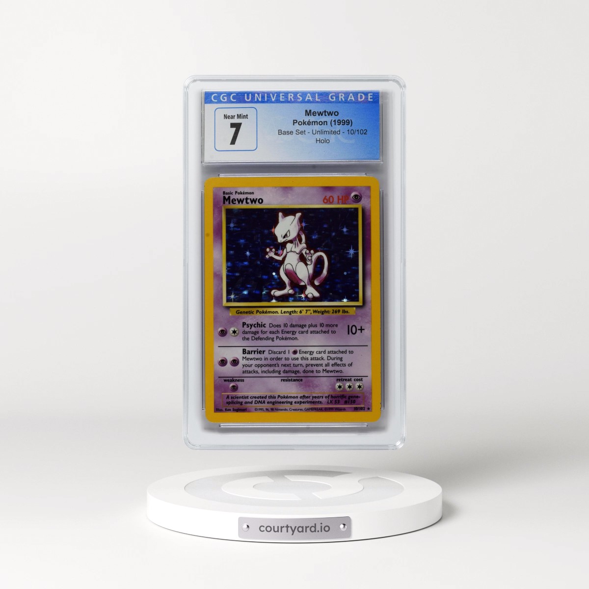 1999 Base Set #10/102 Mewtwo - Holo (CGC 7 NM)
