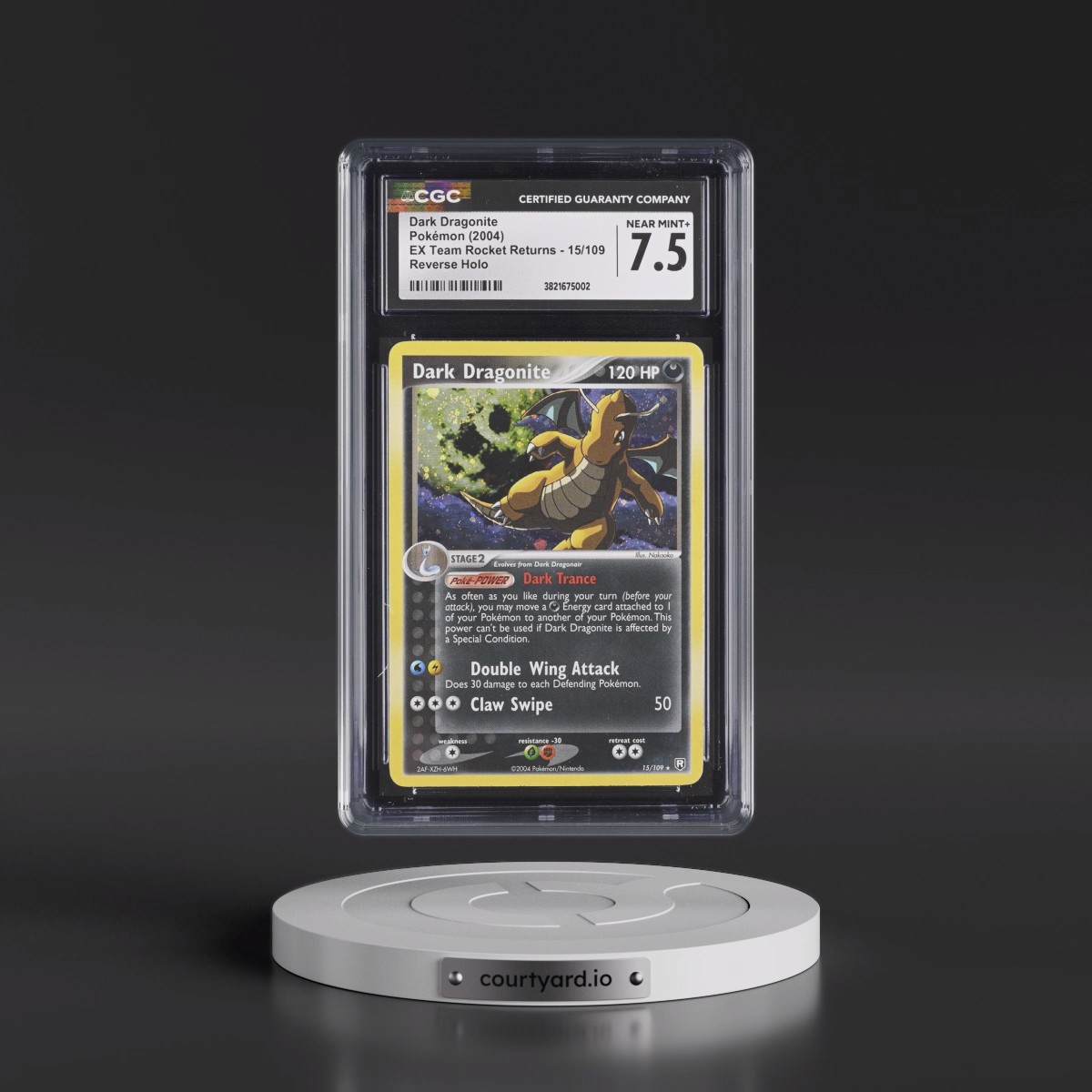 2004 EX Team Rocket Returns #15/109 Dark Dragonite - Reverse Holo (CGC 7.5 NM+)