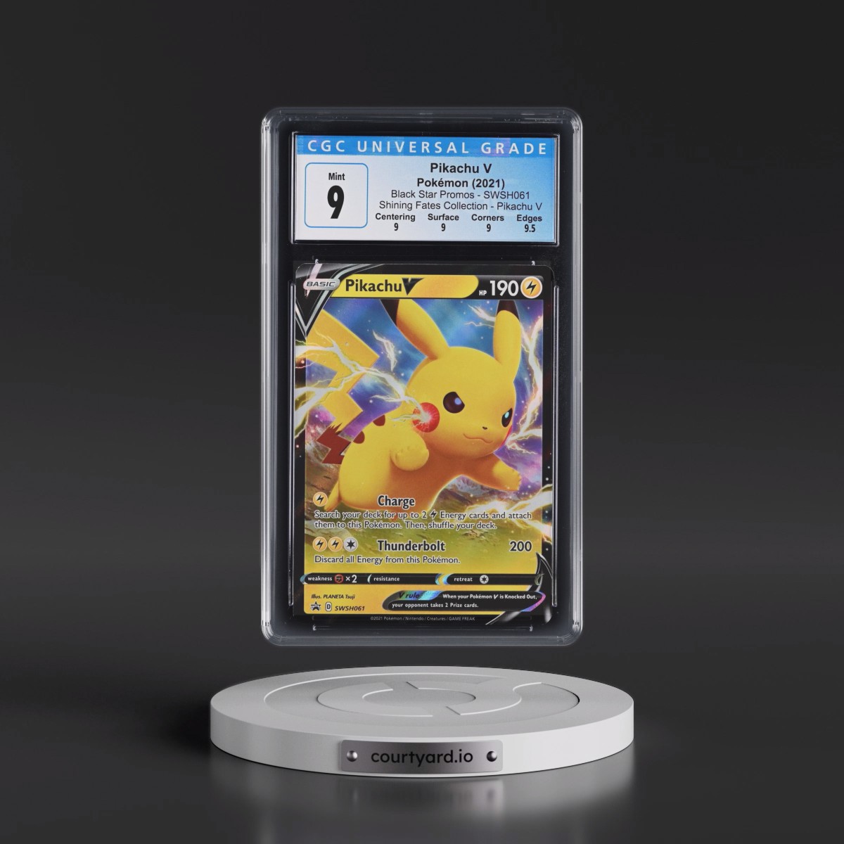 2017 Black Star Promos - Sword & Shield #SWSH061 Pikachu V - Shining Fates Pikachu V Collection (Holo) (CGC 9 MINT)