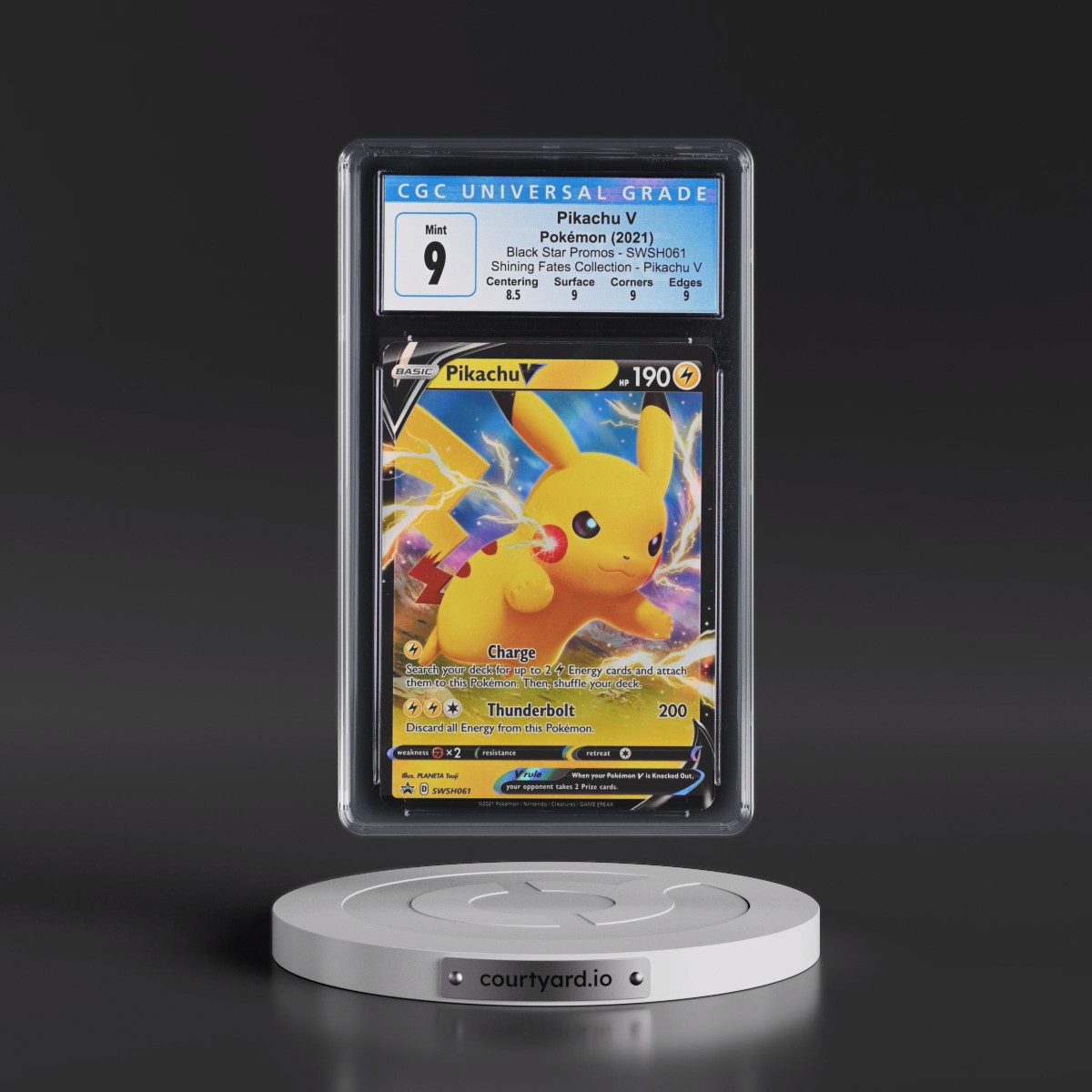 2017 Black Star Promos - Sword & Shield #SWSH061 Pikachu V - Shining Fates Pikachu V Collection (Holo) (CGC 9 MINT)