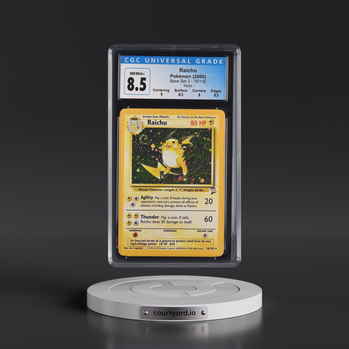 2000 Base Set 2 #16/130 Raichu - Holo (CGC 8.5 NM-MT+)