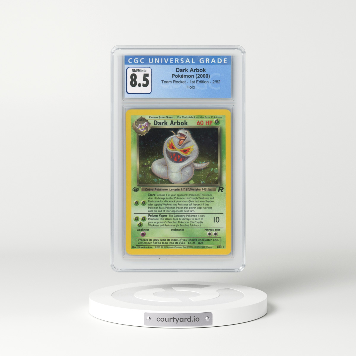 2000 Team Rocket #2/82 Dark Arbok - 1st Edition Holo (CGC 8.5 NM-MT+)