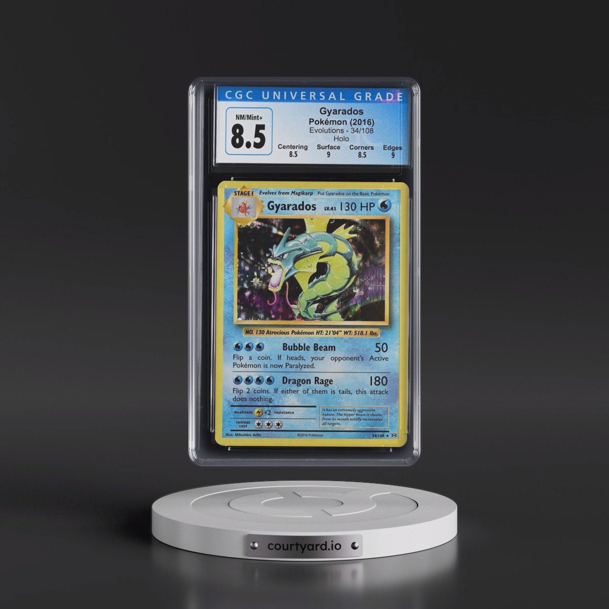 2016 Evolutions #34/108 Gyarados - Holo (CGC 8.5 NM-MT+)