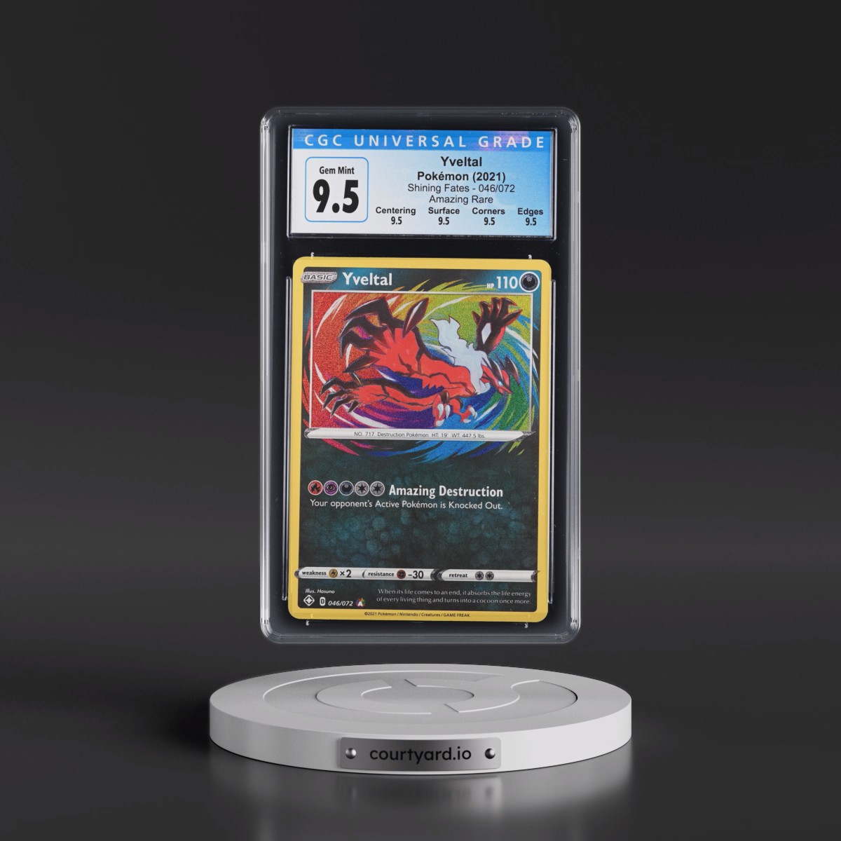2021 Shining Fates #046/072 Yveltal - Amazing Rare Holo (CGC 10 GEM MINT)