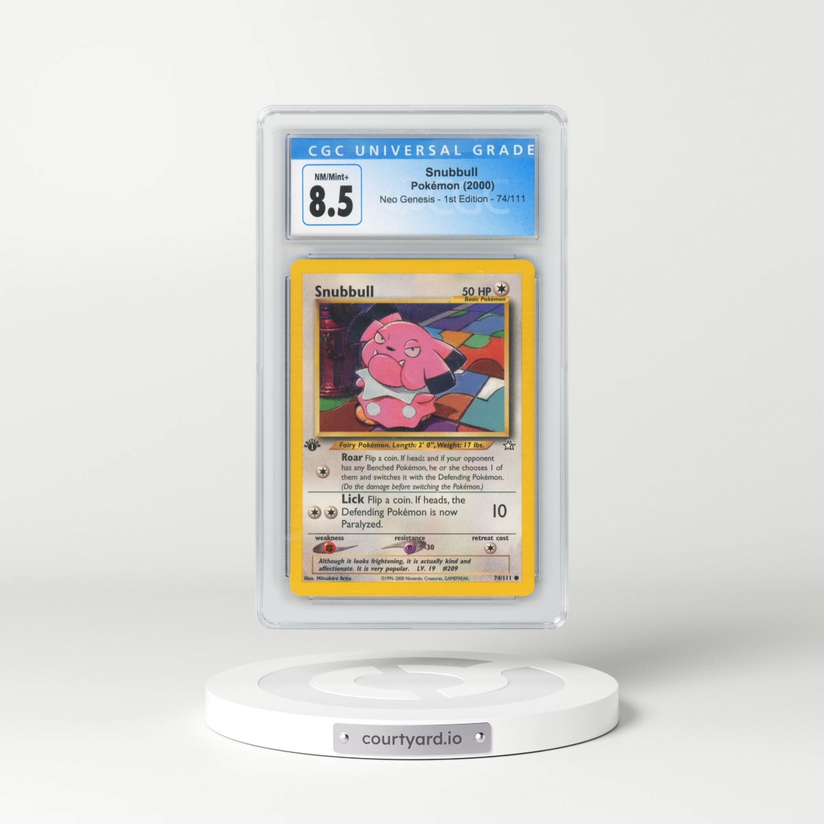 2000 Neo Genesis #74/111 Snubbull - 1st Edition (CGC 8.5 NM-MT+)