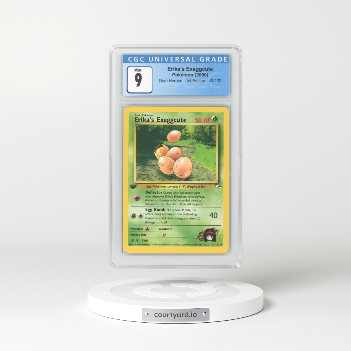 2000 Gym Heroes #43 Erika's Exeggcute - 1st Edition (CGC 9 MINT)