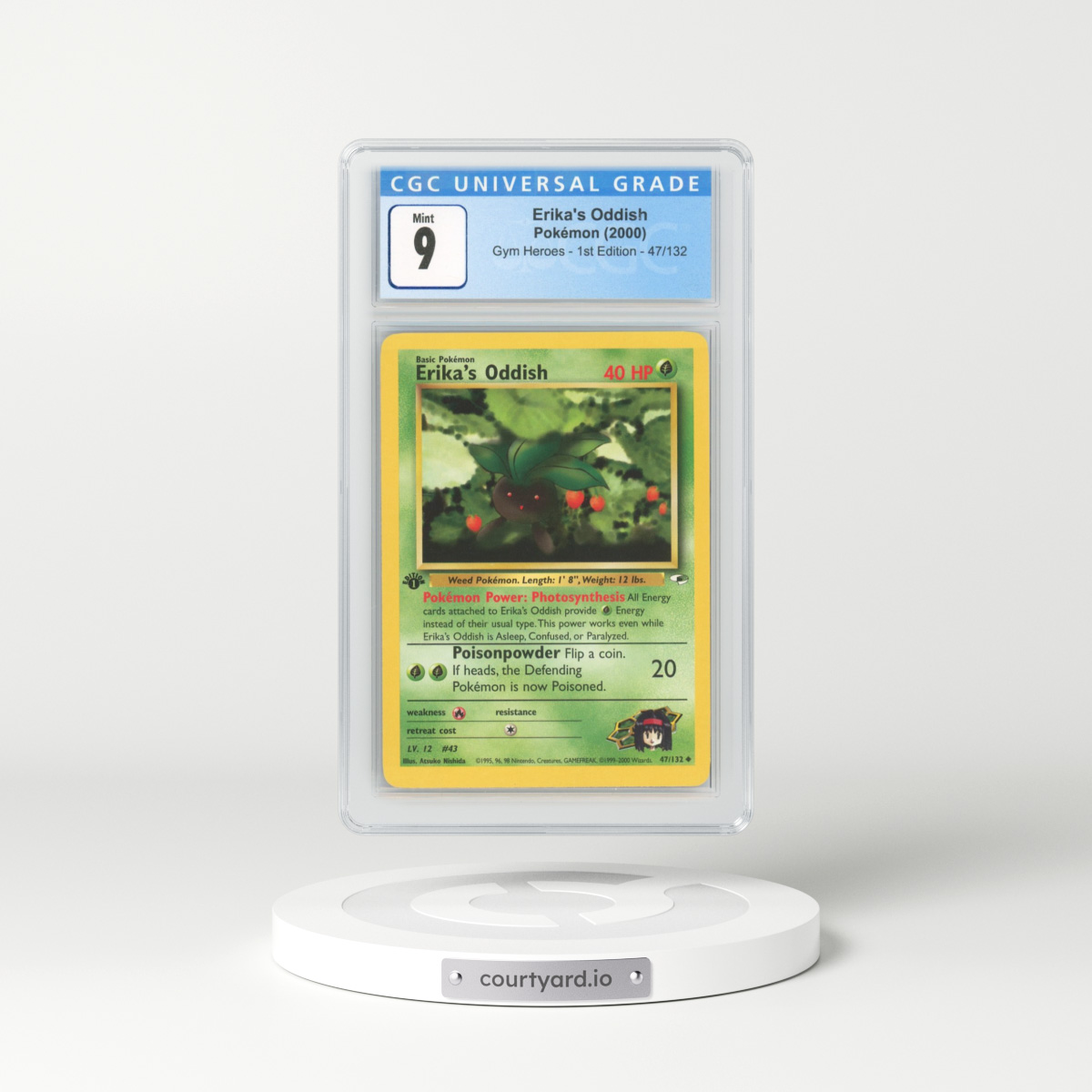 2000 Gym Heroes #47 Erika's Oddish - 1st Edition (CGC 9 MINT)